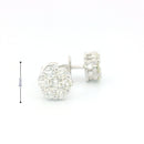 14k White Gold Diamond Earrings | 1.96ctw Round Natural Diamonds, 7mm