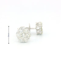 14k White Gold Diamond Earrings | 1.96ctw Round Natural Diamonds, 7mm