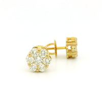 14k Yellow Gold Diamond Earrings | 1.96ctw Round Natural Diamonds, 7mm