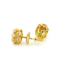 14k Yellow Gold Diamond Earrings | 1.96ctw Round Natural Diamonds, 7mm