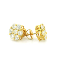 14k Yellow Gold Diamond Earrings | 2.00ctw Round Natural Diamonds, 10mm