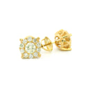 14k Yellow Gold Diamond Earrings | 0.95ctw Round Natural Diamonds, 8mm