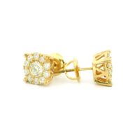 14k Yellow Gold Diamond Earrings | 0.95ctw Round Natural Diamonds, 8mm