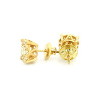 14k Yellow Gold Diamond Earrings | 0.95ctw Round Natural Diamonds, 8mm