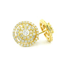 14k Yellow Gold Diamond Earrings | 1.25ctw Round Natural Diamonds, 13mm
