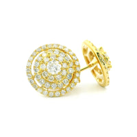 14k Yellow Gold Diamond Earrings | 1.25ctw Round Natural Diamonds, 13mm