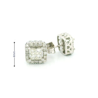 14k White Gold Diamond Earrings | 0.50ctw Round Natural Diamonds, 4mm