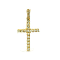 14k Yellow Gold Diamond Pendant | 1.60ctw Round Natural Diamonds, 30mm