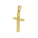 14k Yellow Gold Diamond Pendant | 1.60ctw Round Natural Diamonds, 30mm