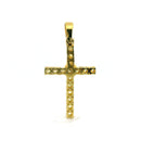 14k Yellow Gold Diamond Pendant | 1.60ctw Round Natural Diamonds, 30mm