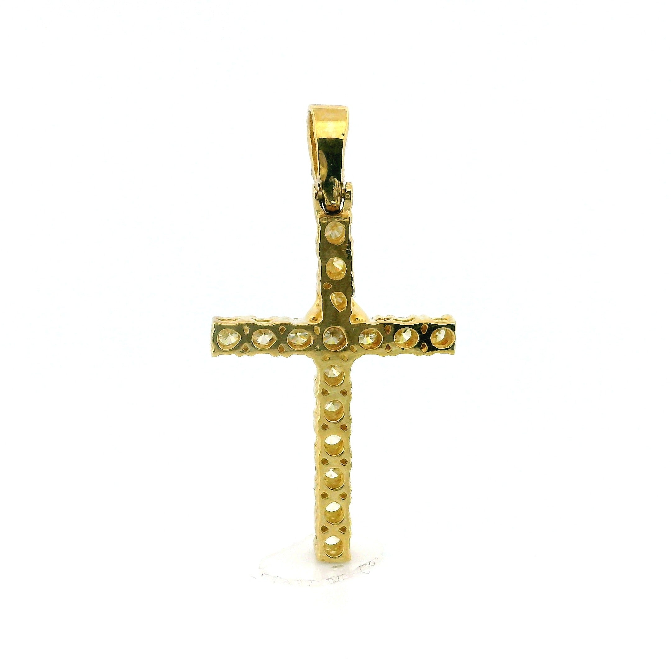 14k Yellow Gold Diamond Pendant | 1.60ctw Round Natural Diamonds, 30mm