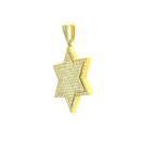 14k Yellow Gold Diamond Pendant | 5.50ctw Round Natural Diamonds, 38mm