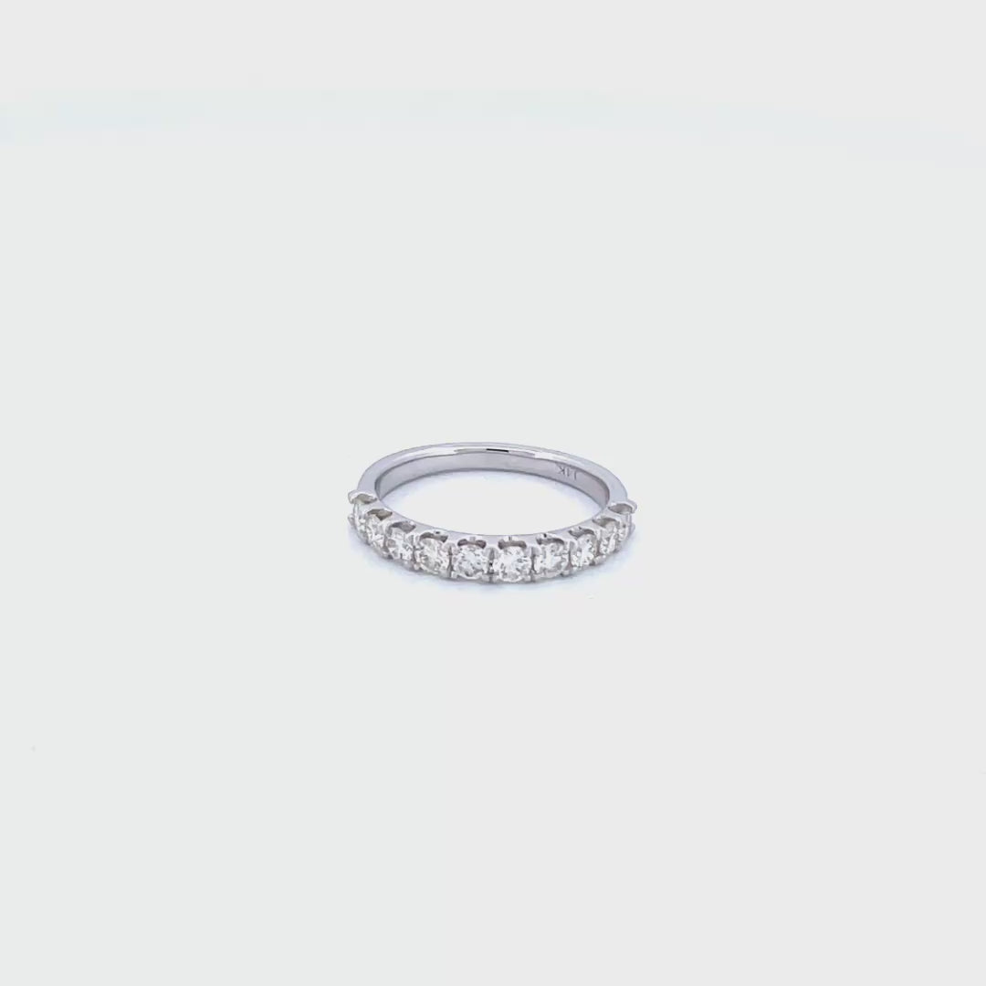 14K White Gold with 0.90CTW Natural White Diamond Women's Ring