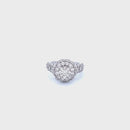 14K White Gold Women's Ring with 1.24CTW Natural White Diamonds