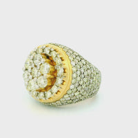14k Yellow Gold Men’s Champion Ring | 6.92ctw Natural White Diamond