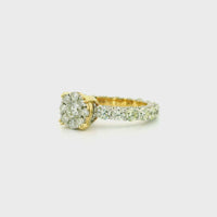 14k Yellow Gold Women’s Diamond Ring | 3.77ctw Natural White Diamonds, 8mm