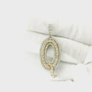 14k White Gold Diamond Pendant | 2.10ctw Round Natural Diamonds, 32mm