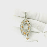 14k White Gold Diamond Pendant | 2.10ctw Round Natural Diamonds, 32mm