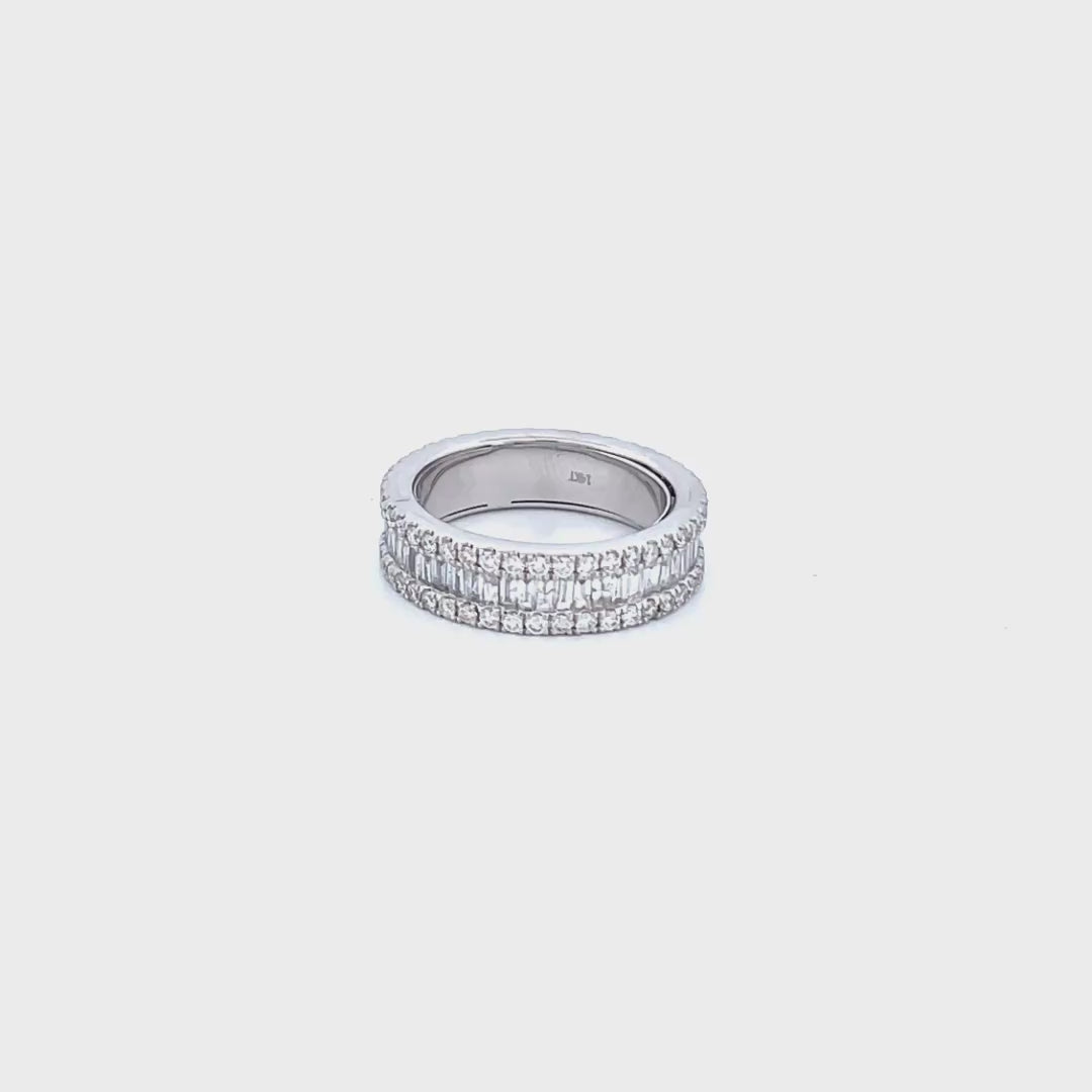 14K White Gold with 2.25CTW Natural White Diamond Women's Ring