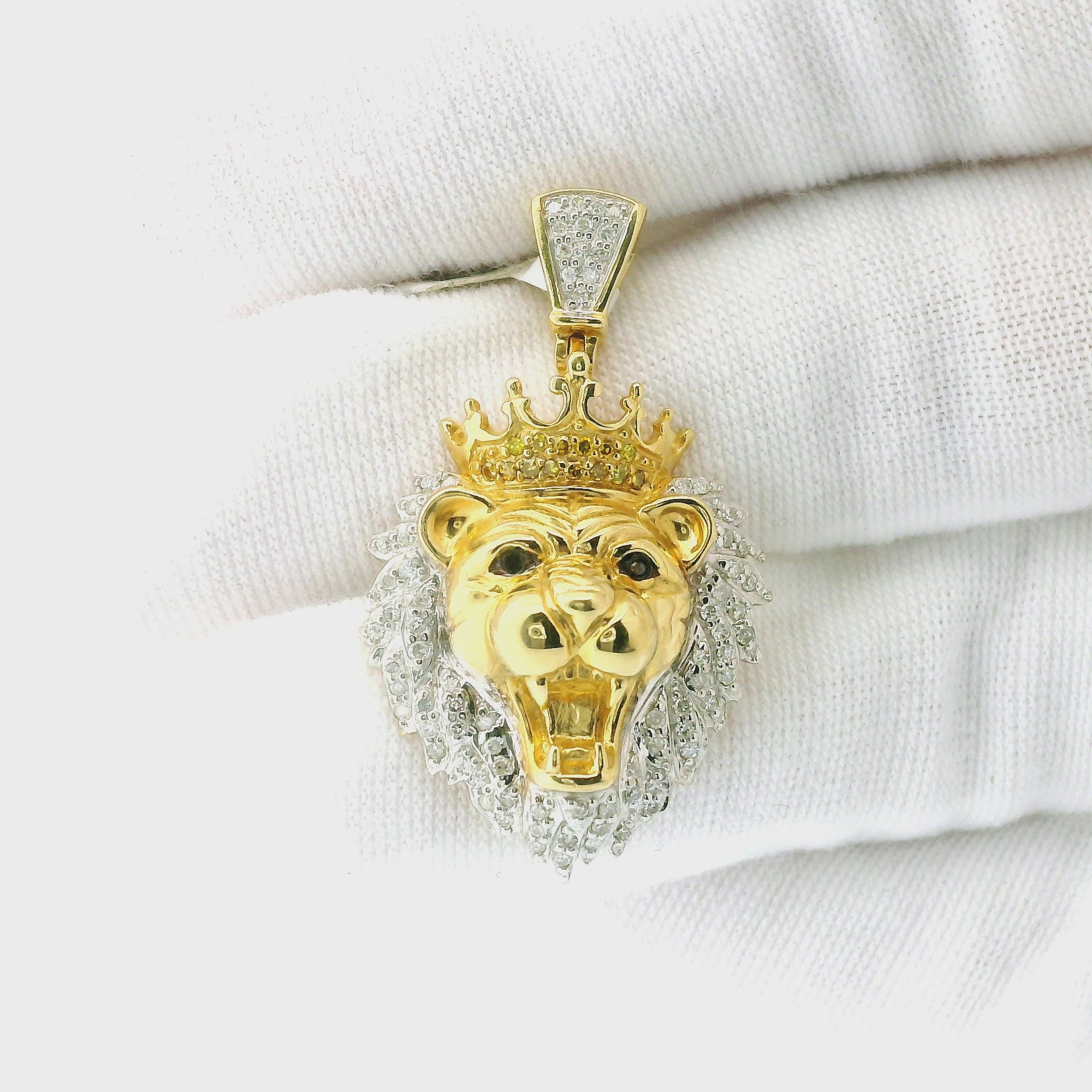 14k Yellow Gold Diamond Pendant | 0.31ctw Round Natural Diamonds, 24mm