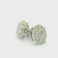 14k White Gold Diamond Earrings | 1.93ctw Round Natural Diamonds, 14mm