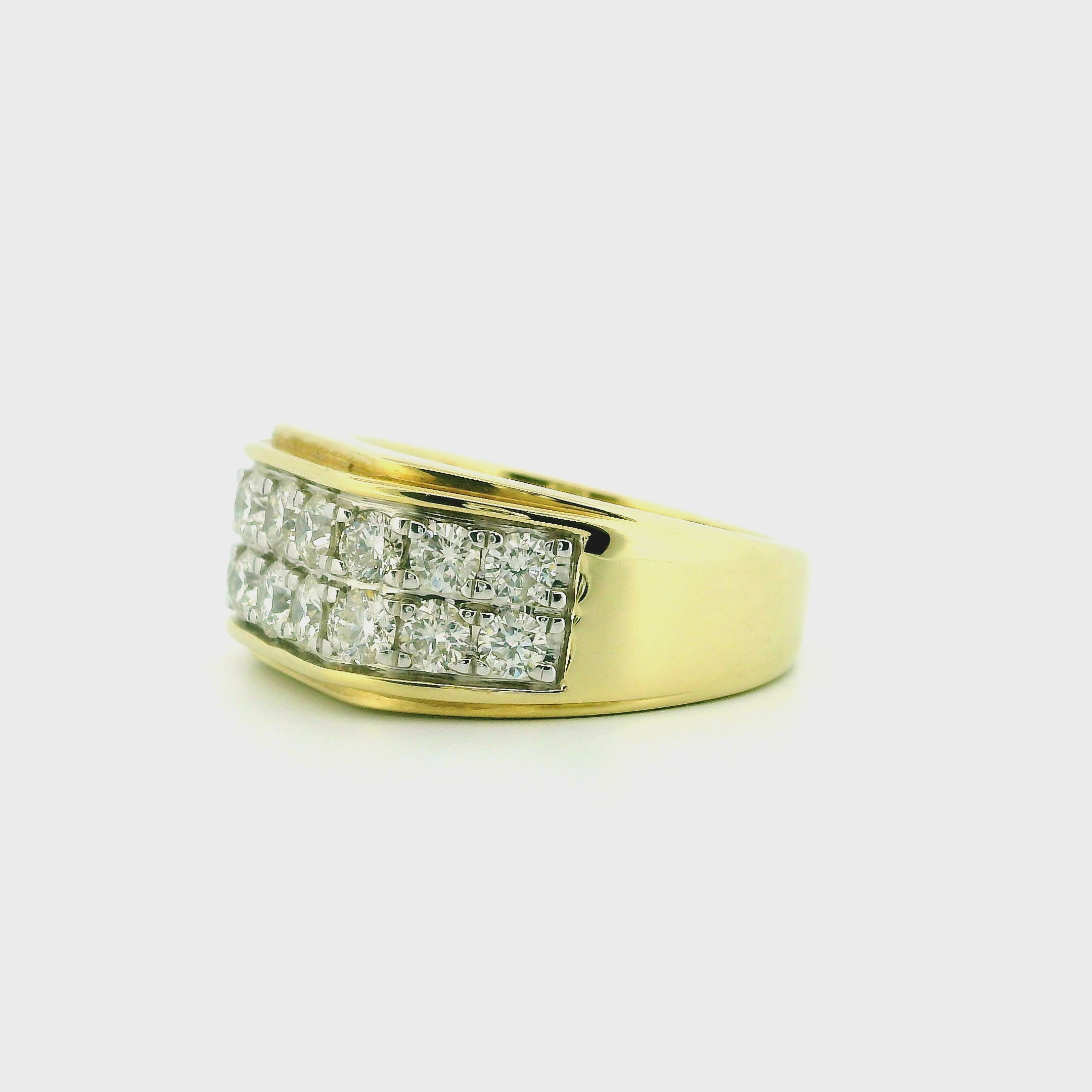 10k Yellow Gold Men’s Diamond Ring | 2.00ctw Natural White Diamond Champion Style