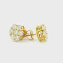 14k Yellow Gold Diamond Earrings | 2.00ctw Round Natural Diamonds, 10mm