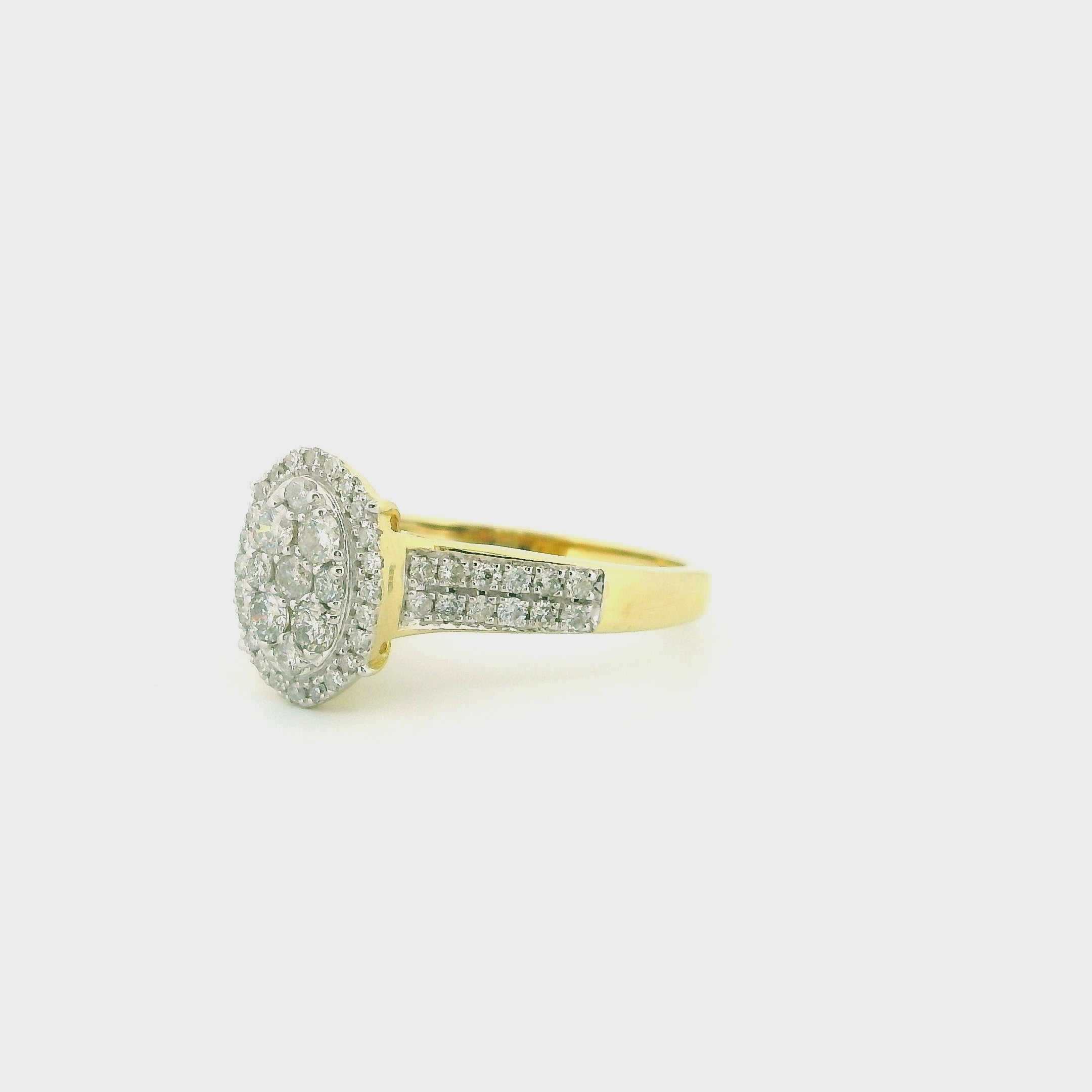 14k Yellow Gold Women’s Diamond Ring | 0.63ctw Natural White Diamonds, 11.8mm