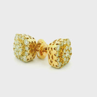 14k Yellow Gold Diamond Earrings | 1.43ctw Round Natural Diamonds, 10mm