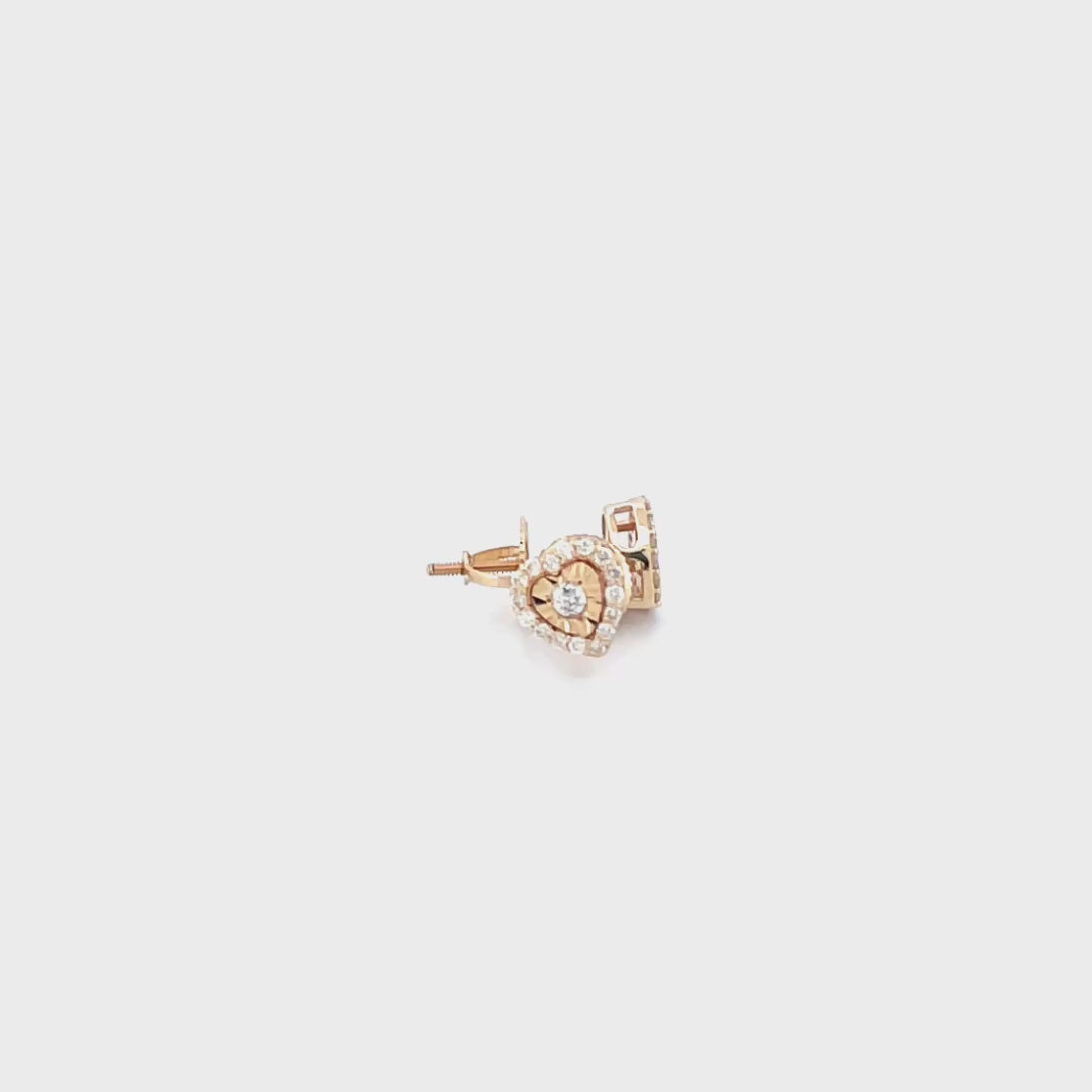 14K Yellow Gold Earrings with 0.26CTW Natural White Diamond