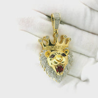 10k Yellow Gold Diamond Pendant | 0.45ctw Round Natural Diamonds, 34mm