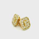14k Yellow Gold Diamond Earrings | 2.07ctw Round Natural Diamonds, 12mm