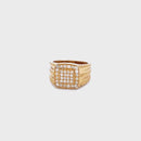 10k Yellow Gold with .92Ctw Natural White Diamond Men's Pinky Ring