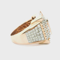 3.27ctw Round-Cut Diamond Men’s Pinky Ring in 14K Rose Gold – Bold Luxury Statement Jewelry