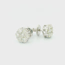 14k White Gold Diamond Earrings | 1.96ctw Round Natural Diamonds, 7mm