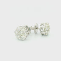 14k White Gold Diamond Earrings | 1.96ctw Round Natural Diamonds, 7mm