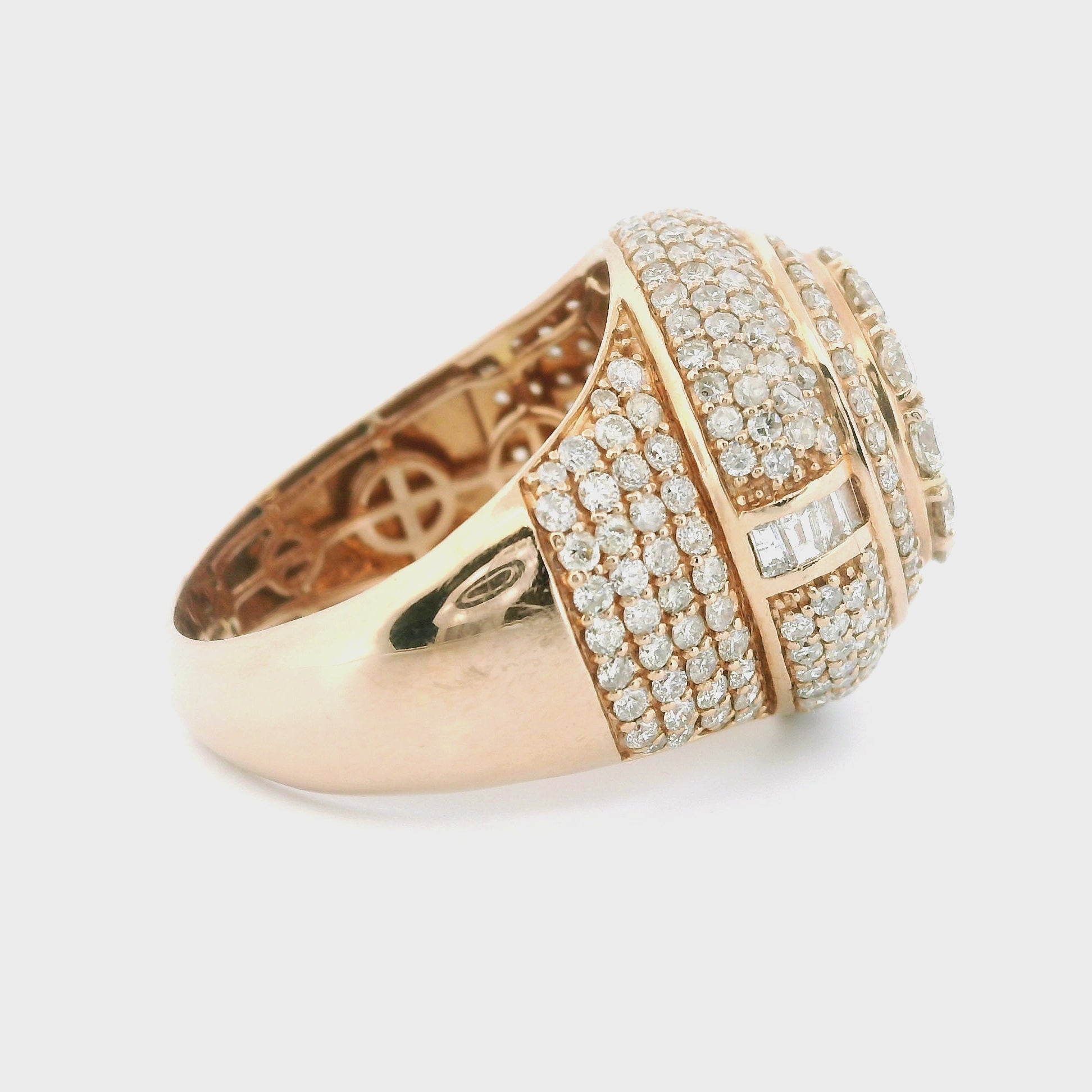 4.27ctw Round-Cut Diamond Men’s Champion Ring in 14K Rose Gold – Bold Luxury Statement Ring