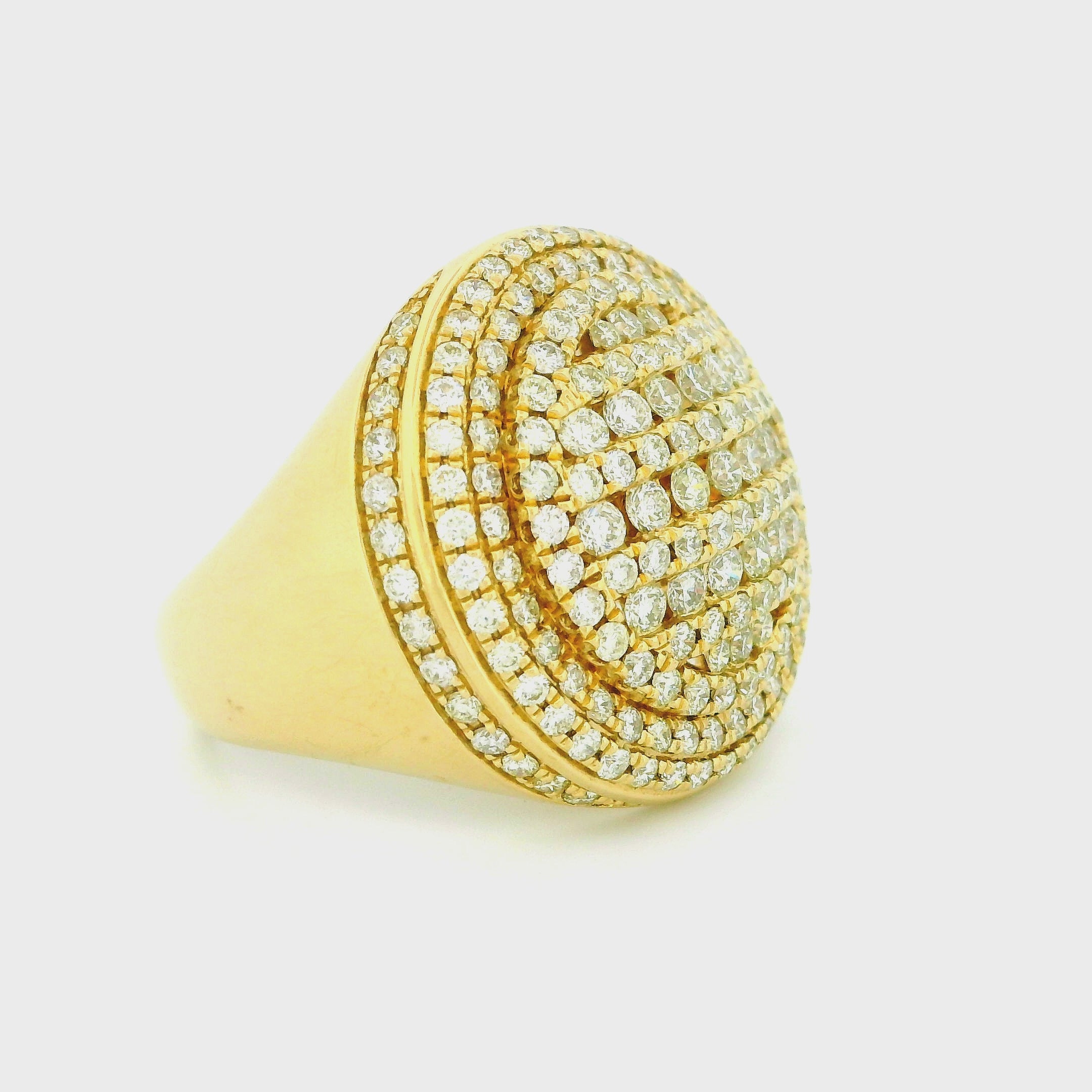 14k Yellow Gold Men’s Champion Ring | 2.97ctw Natural White Diamond