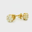 14k Yellow Gold Diamond Earrings | 1.96ctw Round Natural Diamonds, 7mm