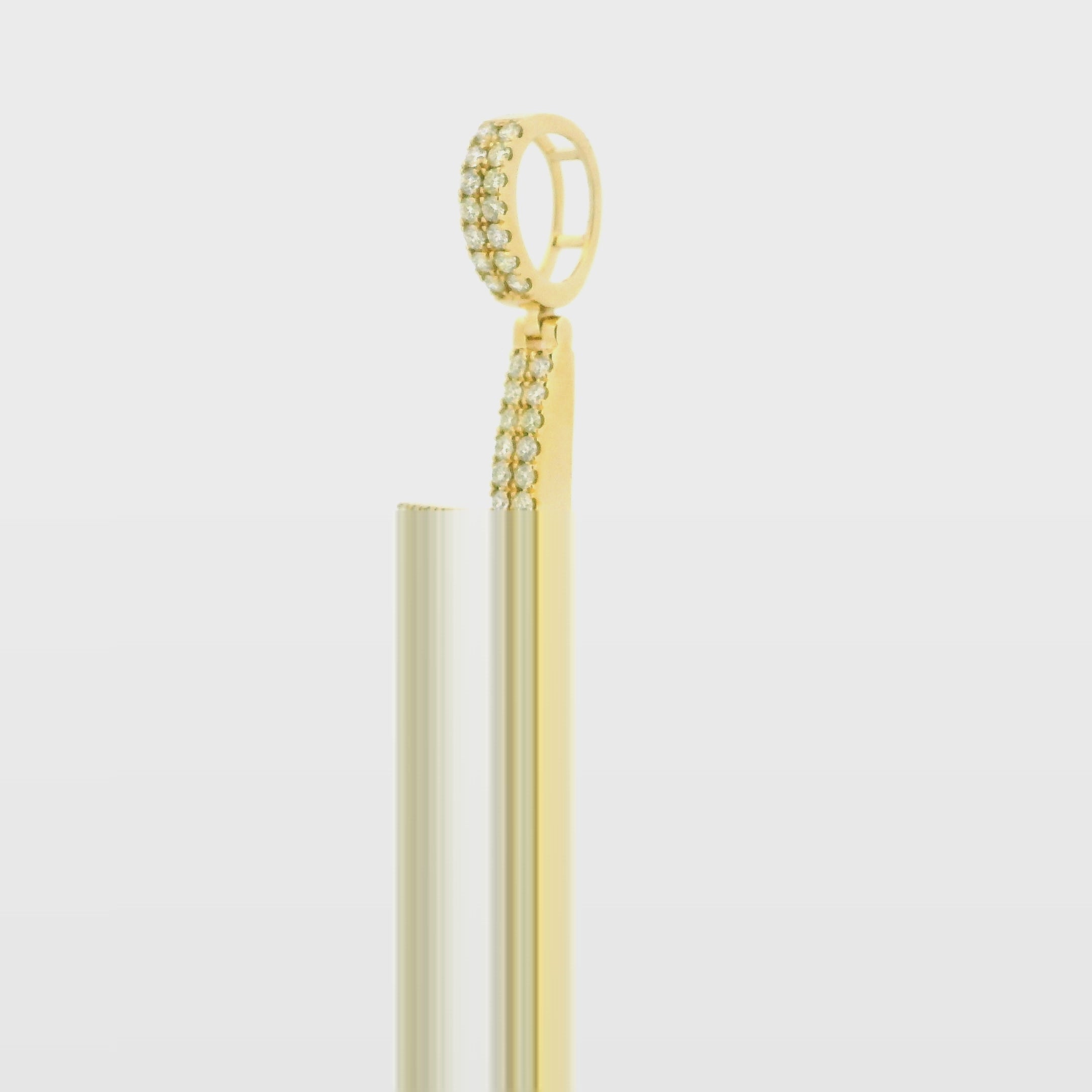 14k Yellow Gold Diamond Pendant | 2.20ctw Round Natural Diamonds, 44mm