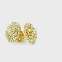 14k Yellow Gold Diamond Earrings | 1.25ctw Round Natural Diamonds, 13mm
