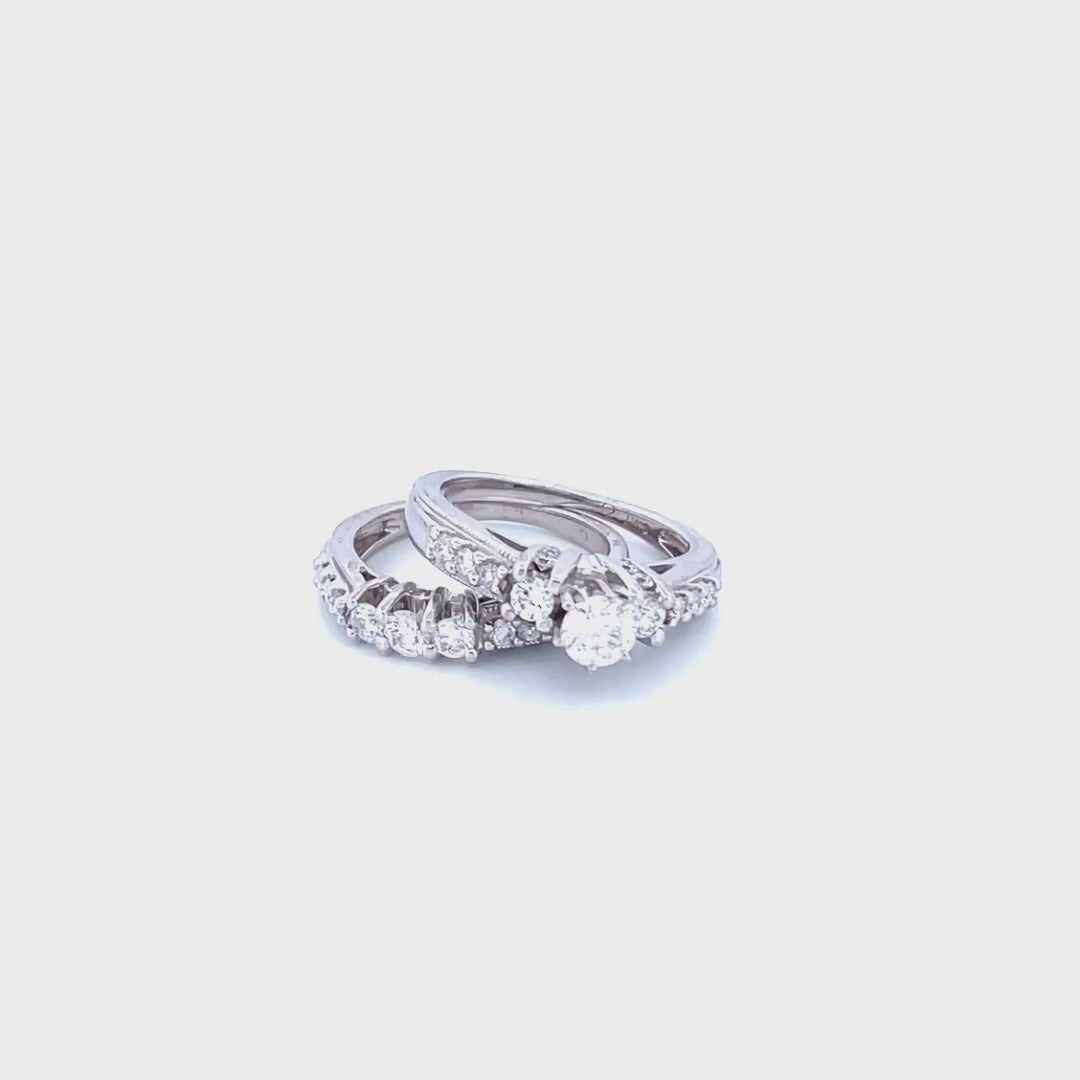 14K White Gold Women's Ring with 1.46CTW Natural White Diamonds