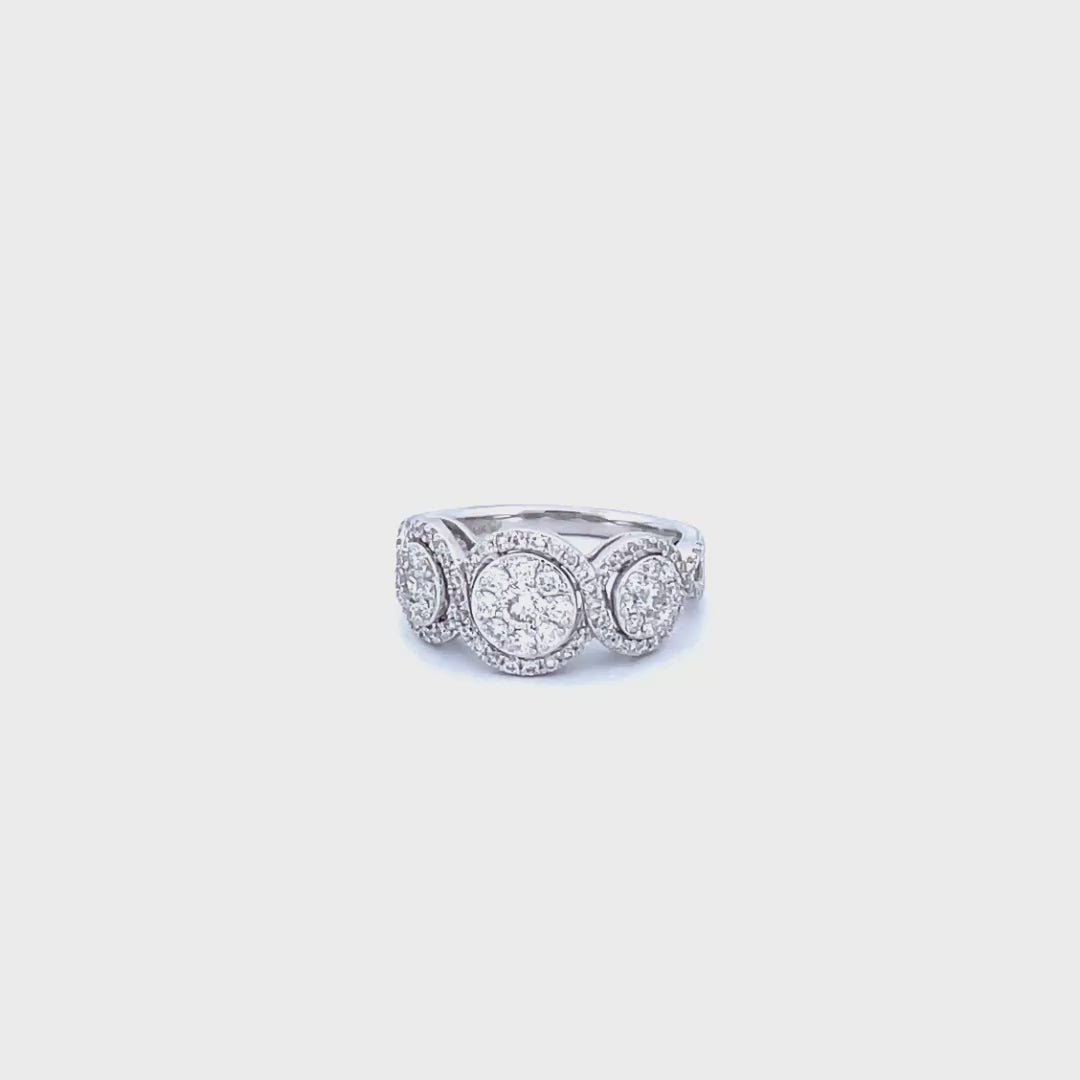 14K White Gold Women's Ring with 2.00CTW Natural White Diamonds