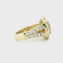 12.80ctw Oval-Cut Diamond Halo Engagement Ring in 14K Yellow Gold – Luxury Bridal Jewelry