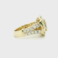 12.80ctw Oval-Cut Diamond Halo Engagement Ring in 14K Yellow Gold – Luxury Bridal Jewelry