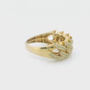 14K Yellow Gold Cuban Ring with 0.65 CTW Natural White Diamonds