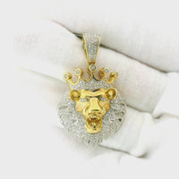 10k Yellow Gold Diamond Pendant | 0.58ctw Round Natural Diamonds, 30mm