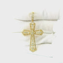 14k Yellow Gold Diamond Pendant | 1.82ctw Round Natural Diamonds, 38mm