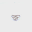 14K White Gold Women's Ring with 1.11CTW Natural White Diamonds