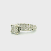 14k White Gold Women’s Diamond Ring | 4.60ctw Natural White Diamonds, 8mm